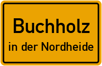 Ortsschild Buchholz.in der Nordheide
